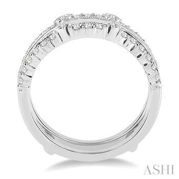 1/2 Ctw Round Cut Diamond Insert Ring in 14K White Gold