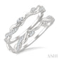 1/4 Ctw Twisted Round Cut Diamond Insert Ring in 14K White Gold