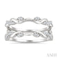 1/4 Ctw Twisted Round Cut Diamond Insert Ring in 14K White Gold