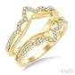 1/3 Ctw Chevron Center Round Cut Diamond Crown Insert Ring in 14K Yellow Gold