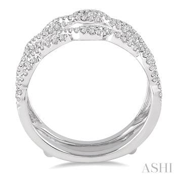 3/4 Ctw Round Cut Diamond Insert Ring in 14K White Gold