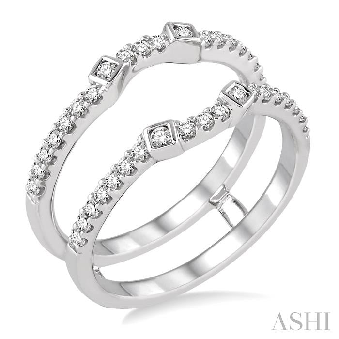 3/8 Ctw Round Cut Diamond Insert Ring in 14K White Gold