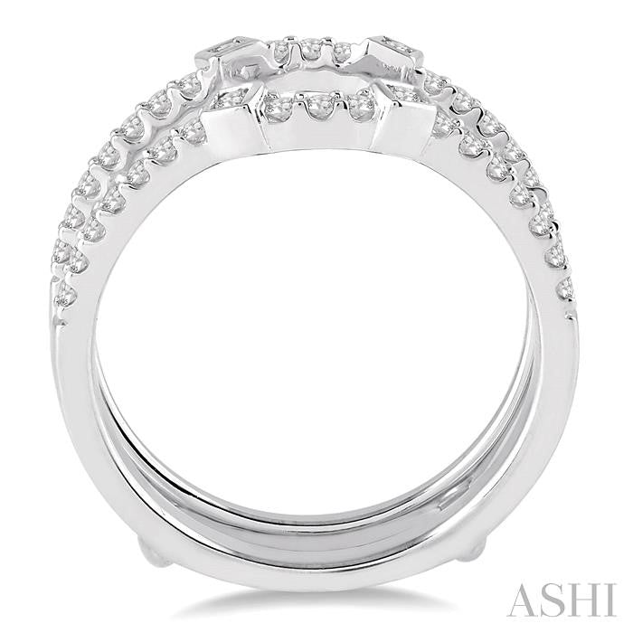 3/8 Ctw Round Cut Diamond Insert Ring in 14K White Gold