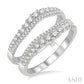 3/4 Ctw Round Cut Diamond Insert Ring in 14K White Gold