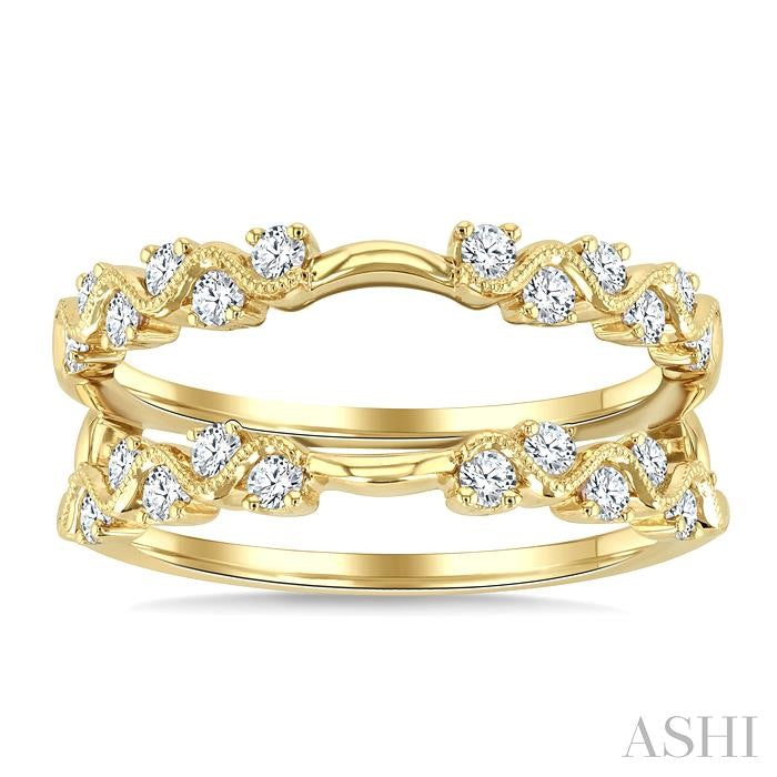 1/2 Ctw Zig-Zag Round Cut Diamond Insert Ring in 14K Yellow Gold
