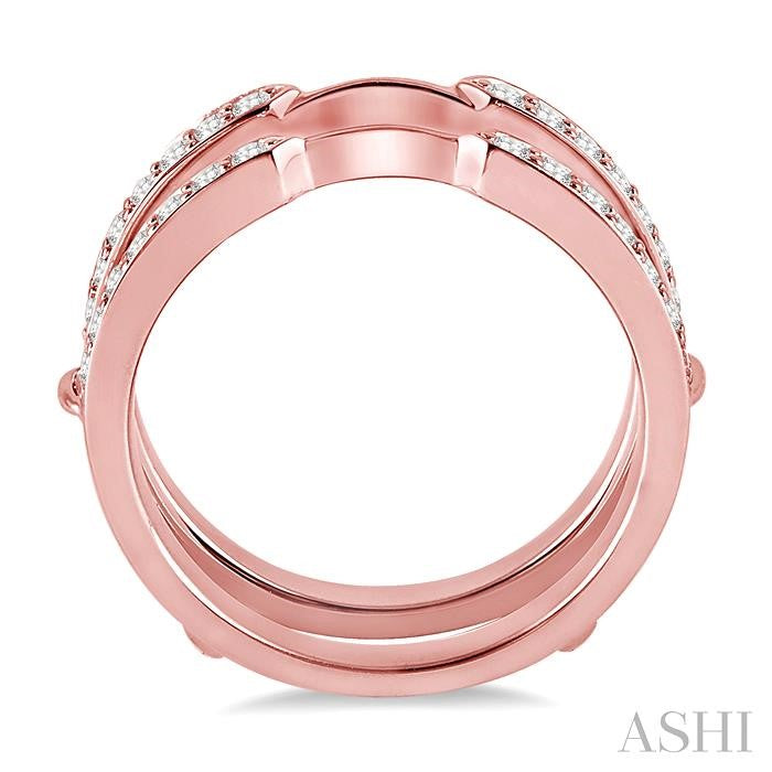 1/4 Ctw Round Cut Diamond Insert Ring in 14K Rose Gold