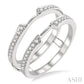 1/4 Ctw Round Cut Diamond Insert Ring in 14K White Gold