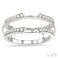 1/4 Ctw Round Cut Diamond Insert Ring in 14K White Gold