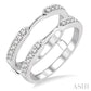 1/3 Ctw Round Cut Diamond Insert Ring in 14K White Gold
