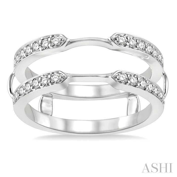 1/3 Ctw Round Cut Diamond Insert Ring in 14K White Gold