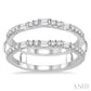 1/2 Ctw Baguette and Round Cut Diamond Insert Ring in 14K White Gold