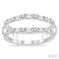 1/2 Ctw Baguette and Round Cut Diamond Insert Ring in 14K White Gold