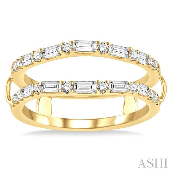 1/2 Ctw Baguette and Round Cut Diamond Insert Ring in 14K Yellow Gold