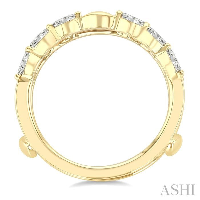 1/2 Ctw Carved Shank Marquise Cut Diamond Insert Ring in 14K Yellow Gold