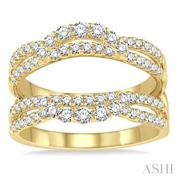 1 Ctw Round Diamond Insert Ring in 14K Yellow Gold