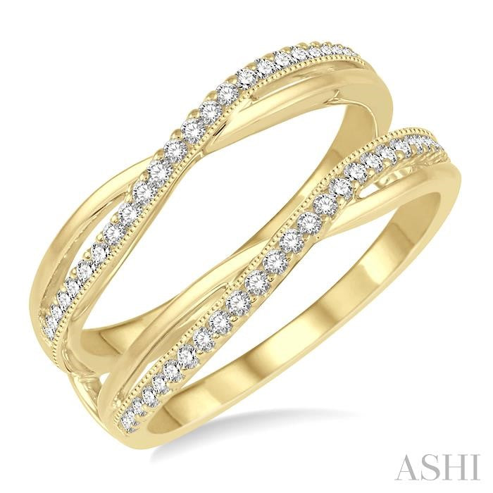 1/4 Ctw Round Diamond Insert Ring in 14K Yellow Gold
