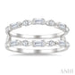1/2 Ctw Baguette and Round Cut Diamond Link Insert Ring in 14K White Gold