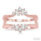 3/8 Ctw Baguette and Round Cut Diamond Insert Ring in 14K Rose Gold