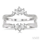 3/8 Ctw Baguette and Round Cut Diamond Insert Ring in 14K White Gold