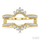 1/3 Ctw Curved Center Round Cut Diamond Insert Ring in 14K Yellow Gold