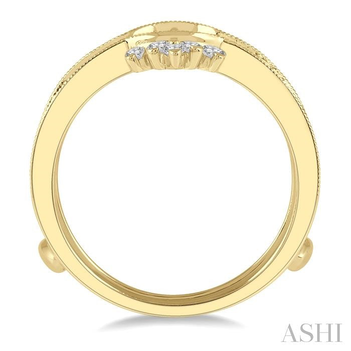 1/3 Ctw Curved Center Round Cut Diamond Insert Ring in 14K Yellow Gold