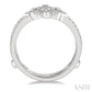 1/4 Ctw Fleur De Lis Round Cut Diamond Insert Ring in 14K White Gold