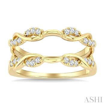 1/4 Ctw Split Twisted Shank Round Cut Diamond Insert Ring in 14K Yellow Gold