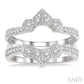 1/3 Ctw Ethnic Crown Center Round Cut Diamond Insert Ring in 14K White Gold