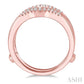 1/3 Ctw Tiara Baguette and Round Cut Diamond Insert Ring in 14K Rose Gold
