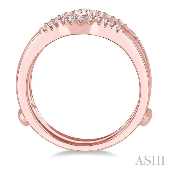 1/3 Ctw Tiara Baguette and Round Cut Diamond Insert Ring in 14K Rose Gold