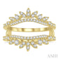 1/2 Ctw Pod Accent Crown Round Cut Diamond Insert Ring in 14K Yellow Gold