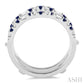 1.55 MM Sapphire and 1/3 Ctw Round Cut Diamond & Baguette Precious Insert Ring in 14K White Gold