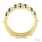 1.55 MM Round Shape Sapphire and 1/3 Ctw Baguette and Round Cut Diamond Precious Insert Ring in 14K Yellow Gold