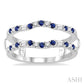1.55 MM Sapphire and 1/3 Ctw Round Cut Diamond & Baguette Precious Insert Ring in 14K White Gold