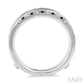 1.45 MM Sapphire and 1/6 Ctw Round Cut Diamond Precious Insert Ring in 14K White Gold