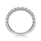 Gabriel & Co. 14K White Gold Single Prong Diamond Band Ring 1/2CTW