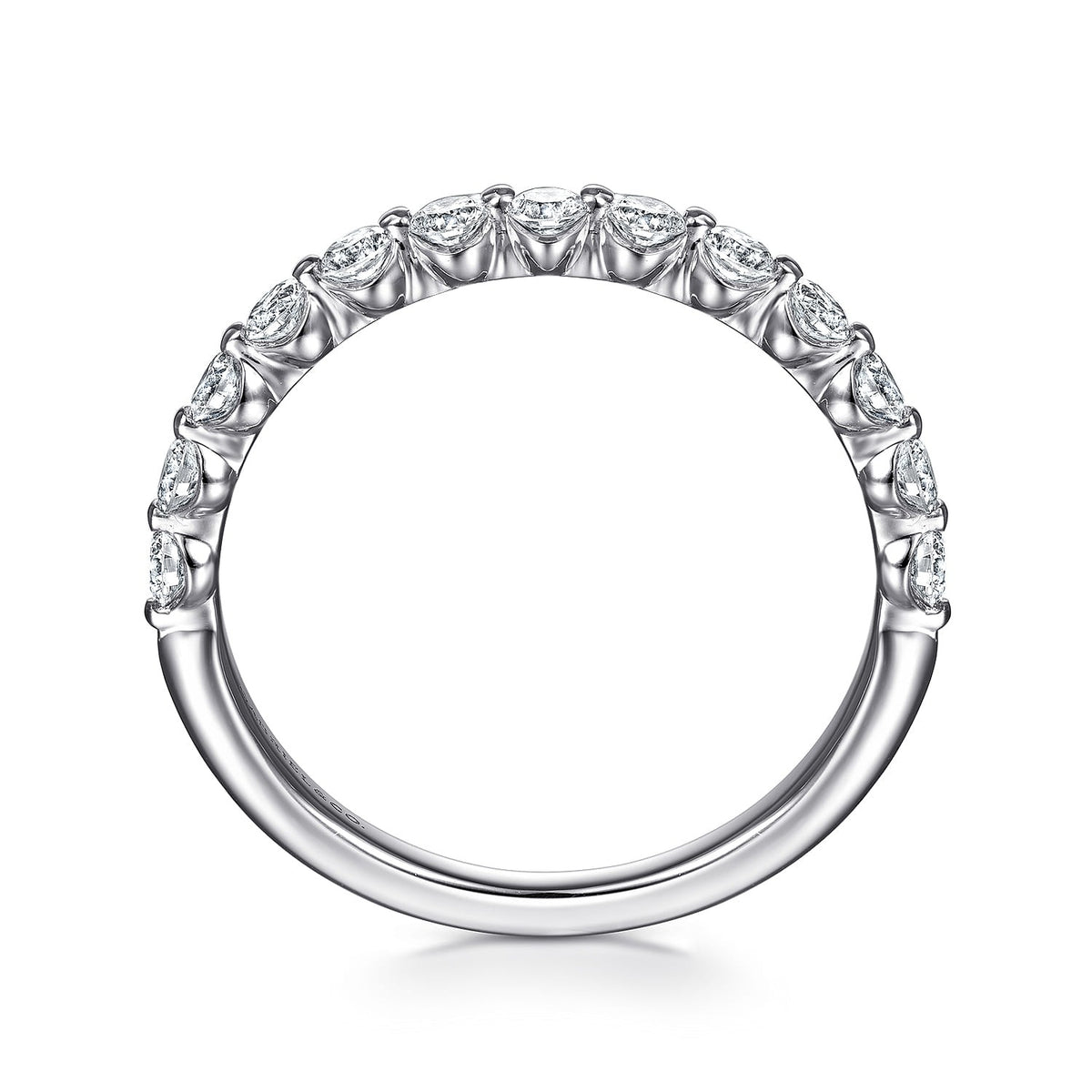 Gabriel & Co. 14K White Gold Single Prong Diamond Band Ring 1/2CTW
