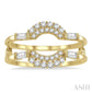 1/2 Ctw Double Arch Baguette and Round Cut Diamond Insert Ring in 14K Yellow Gold