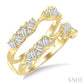 3/4 Ctw Zigzag Baguette and Round Cut Diamond Insert Ring in 14K Yellow Gold