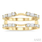 5/8 Ctw Baguette and Round Cut Diamond Insert Ring in 14K Yellow Gold