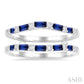 2.1X1.4, 2.9X1.5 & 3.1X1.5 MM Baguette Cut Sapphire and 1/5 Ctw Round Cut Diamond Precious Insert Ring in 14K White Gold