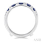 2.1X1.4, 2.9X1.5 & 3.1X1.5 MM Baguette Cut Sapphire and 1/5 Ctw Round Cut Diamond Precious Insert Ring in 14K White Gold