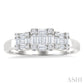 1/2 Ctw Past Present and Future Baguette and Round Cut Diamond Fusion Fashion Ring in 14K White Gold