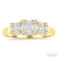 1/2 Ctw Past Present and Future Baguette and Round Cut Diamond Fusion Fashion Ring in 14K Yellow Gold