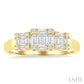 1/2 Ctw Past Present and Future Baguette and Round Cut Diamond Fusion Fashion Ring in 14K Yellow Gold