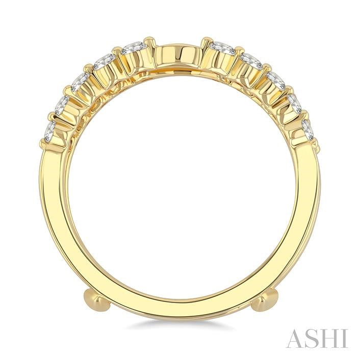 1/2 Ctw Graduated Prong Set Round Cut Diamond Insert Ring in 14K Yellow Gold