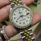 Rolex Datejust 6827 Ladies 31mm Jubilee white mother of pearl Diamond Dial with Diamond bezel