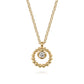 Gabriel & Co. 14K Yellow Gold Bujukan and White Sapphire Pendant Necklace .07CTW