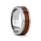OHANA Koa Wood Inlaid Titanium Men’s Wedding Ring with Intricate Edges - 6mm - 10mm