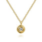 Gabriel & Co. 14K Yellow Gold Round Diamond Pendant Necklace .04CTW